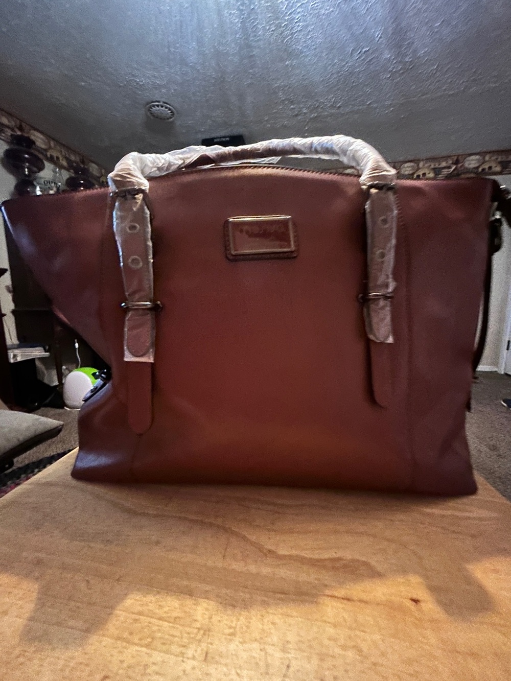 Mosiso Laptop New Tote Bag – Brown Faux Leather Business Shoulder Bag - Picture 10 of 10